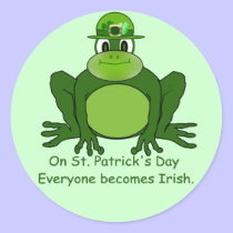 St. Patrick's Day frog - stickers stickers