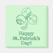 St. Patrick's Day Geometry Fridge Magnet