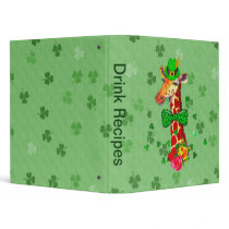St. Patrick's Day Giraffe 3 Ring Binders