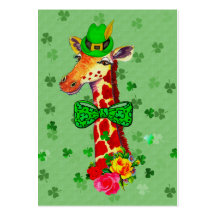 St. Patrick's Day Giraffe Business Card