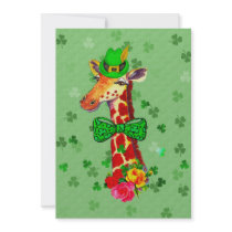 St. Patrick's Day Giraffe Custom Announcement