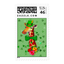 St. Patrick's Day Giraffe Postage Stamps