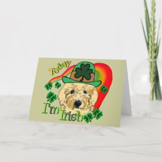 St Patricks Day Goldendoodle Card