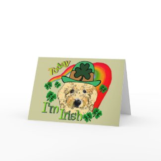 St Patricks Day Goldendoodle Card