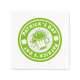 St. Patricks Day Green Beer Design Standard Cocktail Napkin