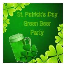 St. Patrick's Day Green Beer Party Custom Announcement