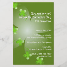 St Patrick's Day green clover party event small Flyers