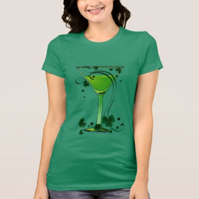 St Patricks Day Green Cocktail Ladies Jersey Shirt