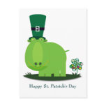 St Patrick's day: Green HIPPO Postcard
