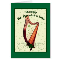St.Patrick's Day Harp Card