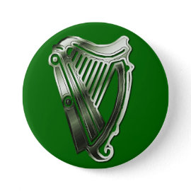 St Patrick's Day Harp of Ireland Button Name Tag button