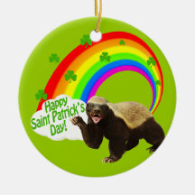 St. Patrick's Day Honey Badger Christmas Tree Ornament