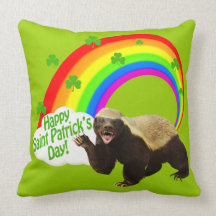 St. Patrick's Day Honey Badger Pillow