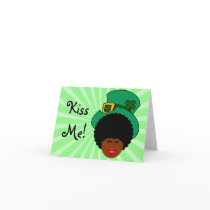 St. Patrick's Day Humor: Kiss Me. I'm Black Irish! Greeting Cards