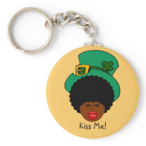 St. Patrick's Day Humor: Kiss Me. I'm Black Irish! Key Chain