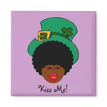 St. Patrick's Day Humor: Kiss Me. I'm Black Irish! Magnet