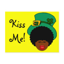 St. Patrick's Day Humor: Kiss Me. I'm Black Irish! Post Card