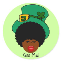 St. Patrick's Day Humor: Kiss Me. I'm Black Irish! Sticker