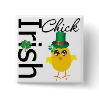 St. Patrick's Day Irish Chick button