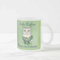 St. Patrick's Day Irish Coffee Cat Mug by jamiecreates1 St. Patrick's Day Irish Coffee Cat Mug