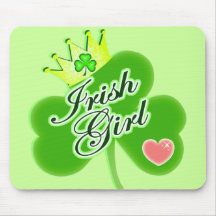 St Patrick's Day Irish Girl Mouse Pads