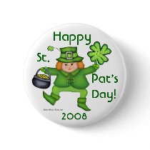 St. Patrick's Day Irish Leprechaun Button