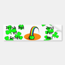 St. Patrick's Day Irish Pot of Gold  Bumper Sticke Bumper Sticker