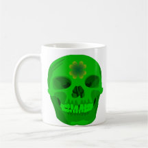 St Patrick's Day Irish Shamrock Skull Coffee Mug