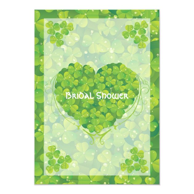 St. Patrick's Day Irish wedding bridal shower 5x7 Paper Invitation Card