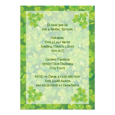 St. Patrick's Day Irish wedding bridal shower Announcements