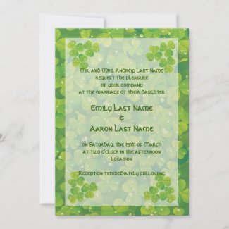 St. Patrick's Day Irish wedding invitation invitation