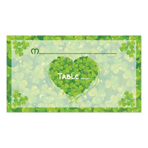 St. Patrick's Day Irish wedding place card Business Cards (back side)