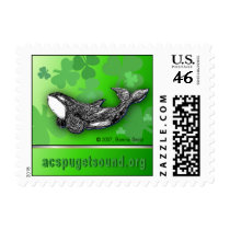 St. Patrick's Day killer whale postage stamp
