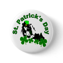St. Patricks Day Lady Button