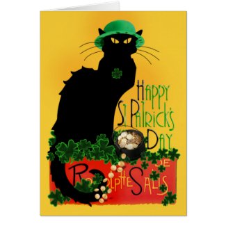 St Patrick's Day - Le Lucky Chat Card