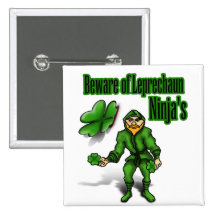 St. Patrick's Day, leprechaun ninja Button