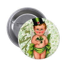 St.Patrick's Day: Little Cupid Pinback Buttons