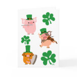 St Patrick's Day little musicians greeting card