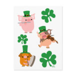 St Patrick's Day little musicians postcard