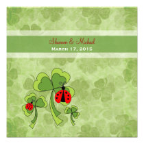 St. Patrick's Day Love Bug Wedding Invitation invitations