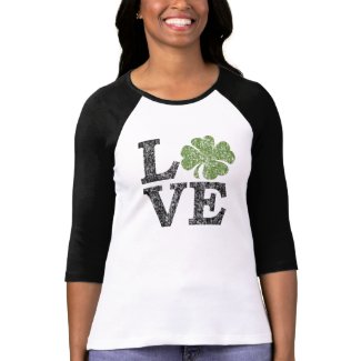 St Patricks Day LOVE with shamrock Tees