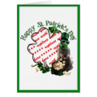 St Patrick's Day Lucky Meerkat Shamrock Frame Greeting Card
