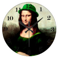 St Patrick's Day - Lucky Mona Lisa Clocks