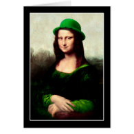 St Patrick's Day - Lucky Mona Lisa Greeting Card