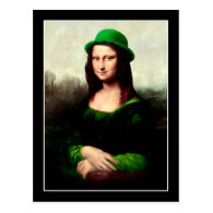 St Patrick's Day - Lucky Mona Lisa Postcard