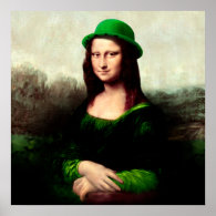 St Patrick's Day - Lucky Mona Lisa Poster