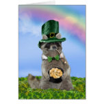 St Patrick's Day - Lucky Raccoon Greeting Card
