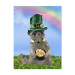 St Patrick's Day - Lucky Raccoon Postcards