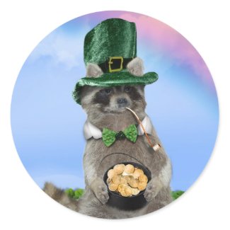 St Patrick's Day - Lucky Raccoon sticker