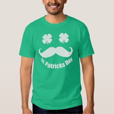 St. Patrick&#39;s Day Mustache With Shamrock eyes T-shirt